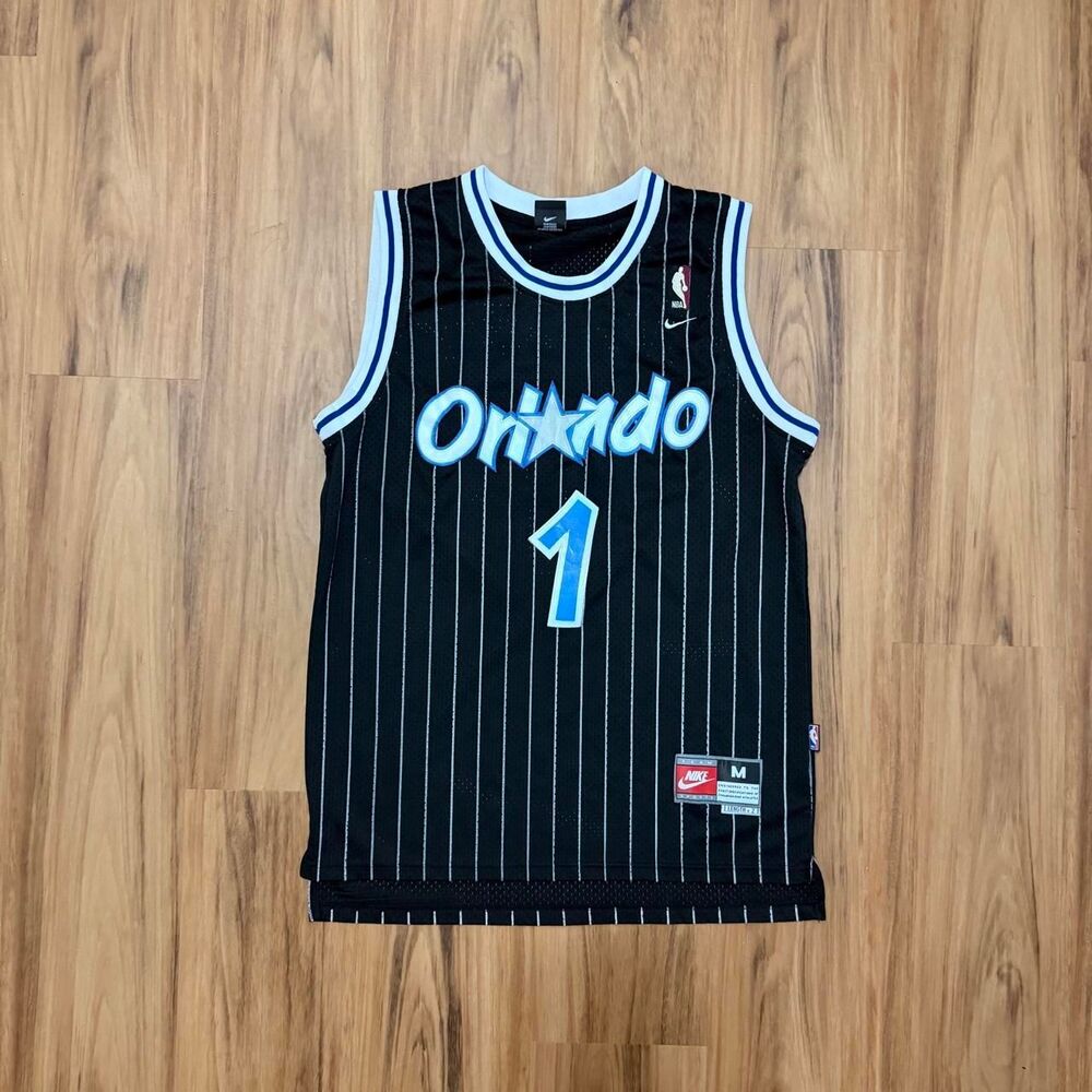 Vintage Nike Penny Hardaway #1 Orlando Magic Pinstripe NBA Jersey Size M 90s